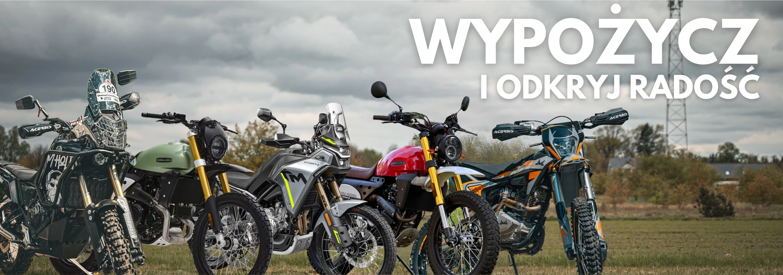 Wypożyczalnia motocykli baner wypożyczalnia motocykli