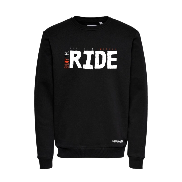 Bluza czarna bluza z napisem ride